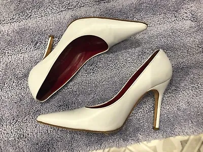 £35 • Buy Dolce Gabbana White Leather Stiletto Heeled Shoes Size38