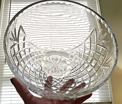 Taunton Crystal Bowl  24% Full Lead Crystal Poland Hand Cut Unique 9.5  • $31.80