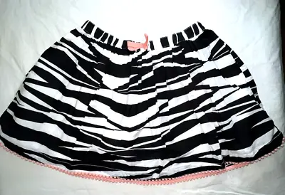 Gymboree Skirt Girls Size 12 Black White Zebra Bow Pom Poms Lined 2681 • $6.84