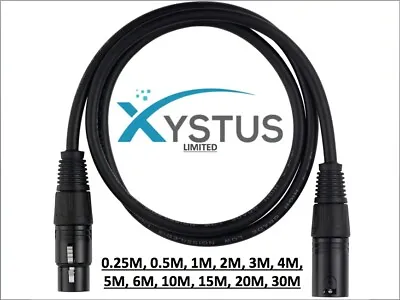 3 Pin XLR Cable Microphone Male To Female Balanced Patch Lead OFC Mic BLACK • £3.59
