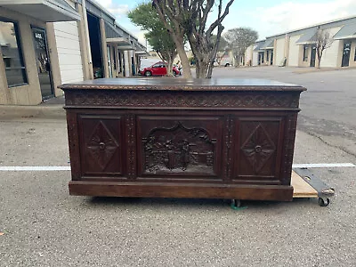 Antique Desk Breton Highly Carved Rare 6 Drawers French 19th C  1800s!! • $2750