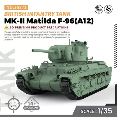 SSMODEL 572 V1.9 1/35 Kit British Infantry Tank MK-II Matilda F-96(A12) WWII WAR • $52.99