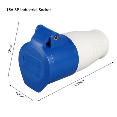 240V 16A 3Pin Blue Industrial Plug & Sockets IP44 Camping Caravan Industrial Use • £6.99