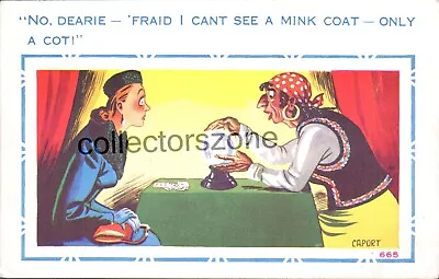 Inter Art 665 Comic Humour Postcard By Caport Fortune Teller Joke Posted 1953 • £6