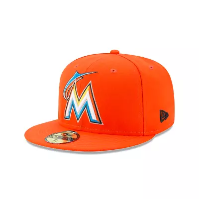 Miami Marlins 59fifty New Era Orange Fitted Hat • $14.36