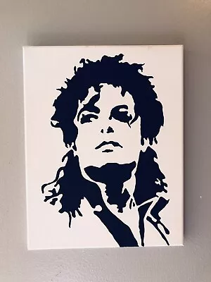 Hand Painted Art Canvas 16”x20” MICHAEL JACKSON Acrylic Painting Black & White • $49.99