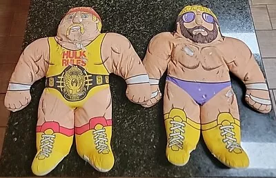 Tonka Wrestling Buddies Macho Man And Hulk Hogan Vintage WWF 1990 -VERY WORN- • $89.99