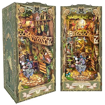 DIY Book Nook Kit，Book Nook Shelf Insert 3D Wooden Puzzle，Book Noo • £76.15