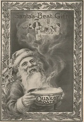 Quaker Oats 1905 Santa With Bowl Toys Family Eating Vintage Print Ad • $9.88