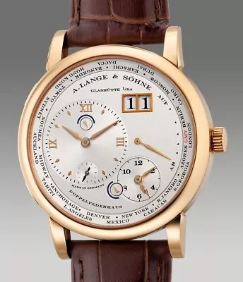 A. Lange & Söhne Lange 1 Time Zone 18kt RG Zeitzone Gorgeous Argenté 116.032 • £35303.82