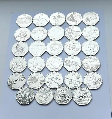 VGC London 2012 Olympic 50p Coins Full Set Of 29 All 2011 C3 • £64.99