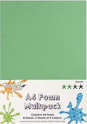 A4 Creative Multipack Tonal Colours Handy Craft Foam Sheets Kids DIY Art Green • £3.99