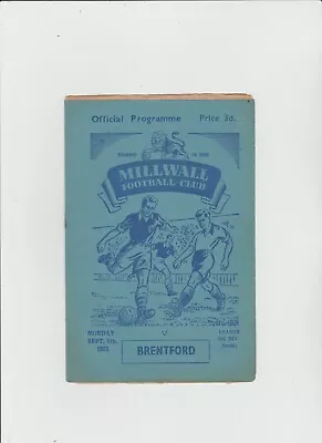 MILLWALL V BRENTFORD - 1955/56 • £0.99