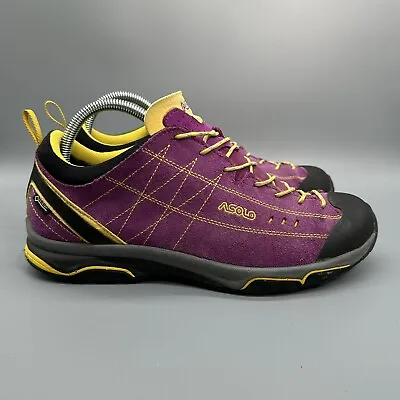 Asolo Nucleon GV GTX Waterproof Vibram Hiking Trail Shoe Womens 10 Purple Yellow • $49.95