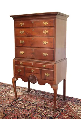 Mahogany Queen Anne Style Highboy Dresser Cabinet • $2400