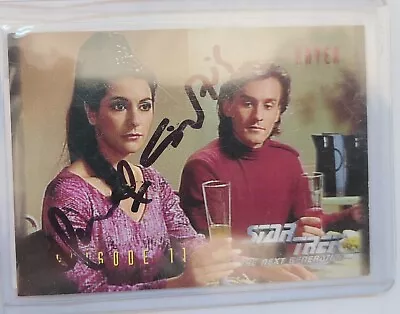 Star Trek Signed Card Autograph Deanna Troi Marina Sirtis 1994 • $80