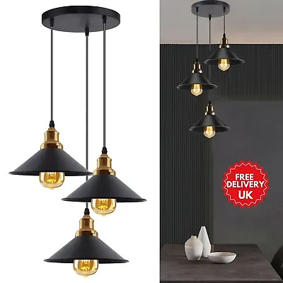 Vintage Industrial Ceiling Pendant Light Shade Modern Hanging Retro Kitchen • £36.48