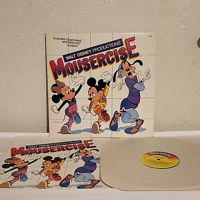  1981 Disney MOUSERCISE 12  LP Record With Mousercise Booklet & Sleeve • $12.99