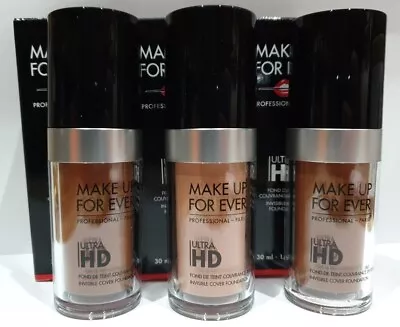 MAKE UP FOR EVER ULTRA HD Invisible Cover Foundation 30ml Various Shades RRP £35 • £17