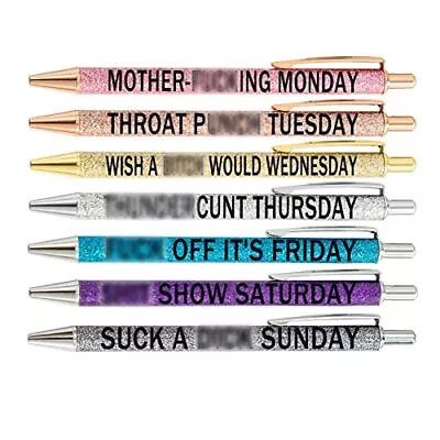 Funny Seven Days Of The Week Mood Pen Describing Mentality 7 Pieces Bad Fun ... • $14.92