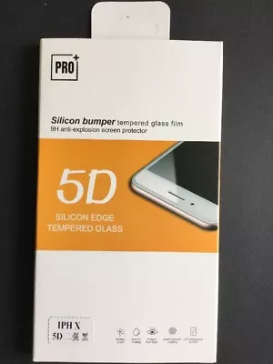 Premium Quality Curved Edge 5 D Silicon Edge Tempered Glass For IPhone X Black • $8.95