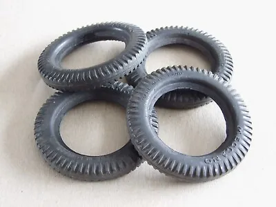 4 Meccano Black Rubber Tyres For 2 Inch Pulleys Part 142a Flexible • £10