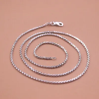 Fine Pure 18K White Gold Necklace 1.7mm Square Box Link Chain 18inch 3.7-4.0g • $516.67