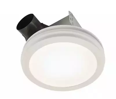 Broan-Nutone White 80 CFM Ceiling Bathroom Exhaust Fan With Round LED Panel • $119.99