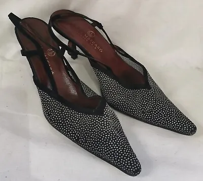 £29.99 • Buy JAIME MASCARO Ladies Blck Silver Sling Back Sparkly Detail Stiletto Shoes Size 7