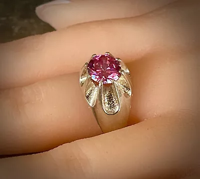 3.25ct Pink Mystic Topaz And Sterling Silver Size 9 Ring -  Free Shipping! • $65