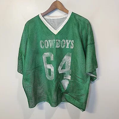 Vtg 80s 90s Football Jersey Crop Large L USA Made Champion Mesh Blokecore Boxy • $35.95