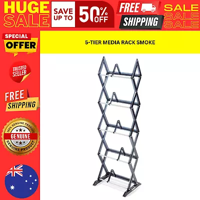 130 CD 90 DVD Bluray Games Organizer 5 Tier Media Rack Smoke Atlantic Mitsu NEW • $39.52