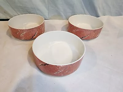 VILLEROY & BOCH Siena Salmon/Orange Marble Bowls Set Of 3 NICE! • $29.99