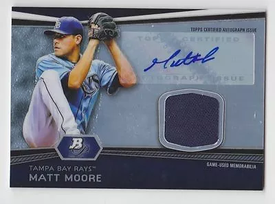 MATT MOORE 2012 Bowman Platinum Jersey Relic Auto Refractor Tampa Bay Rays • $17.99