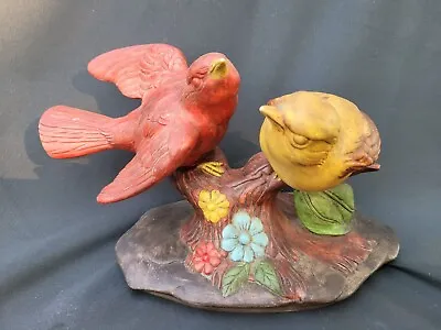 Vintage Handpainted Ceramic Cardinal And Finch Figurine  • $15
