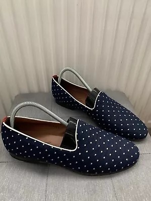 Del Toro Made In Italy ShoesSlippersmoccasinsnavy/white Spots10.5-us8-uk • £45