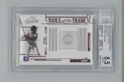 Hank Aaron Game-used Jersey Button /8 2005 Absolute Tools Of The Trade Bgs 8.5 • $1999.99