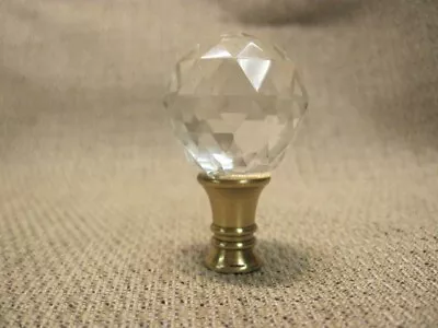 Vintage Solid Brass / Glass Table Lamp Finial • $15.75