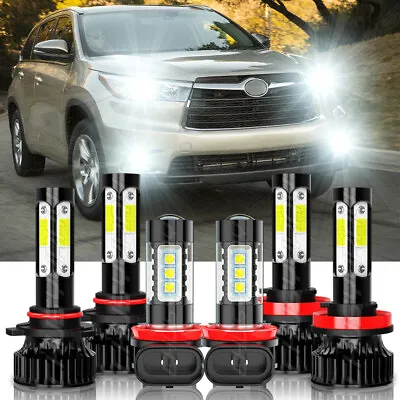 For Toyota Highlander 2014-2019 6x LED Headlight+Fog Light Bulbs Combo Kit 6000k • $39.99