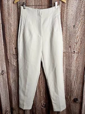 Zara Dress Pants S Womens Beige Pleated Front Stretch High Waisted • $19.99