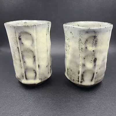 Hagi Ware Japanese Pottery Cups Pair Redware Signed • $119