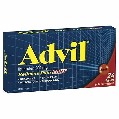 $16.95 • Buy Advil Ibuprofen 200mg Easy To Swallow Relieves Pain & Discomfort Fast 24 Tablets