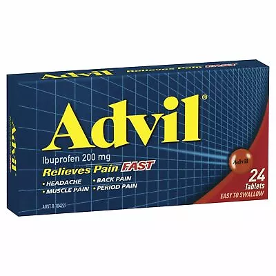 $16.95 • Buy Advil Ibuprofen 200mg Easy To Swallow Relieves Pain & Discomfort Fast 24 Tablets