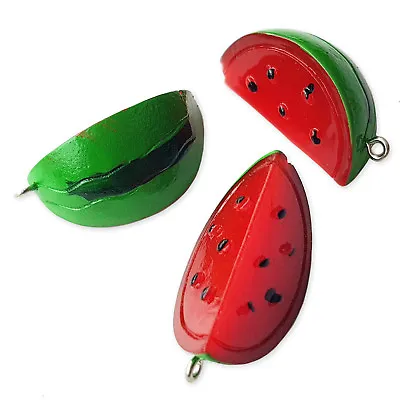 3pcs Watermelon Charms With Eye Hook Kawaii Resin Cabochon Embellishment Craft • £1.99