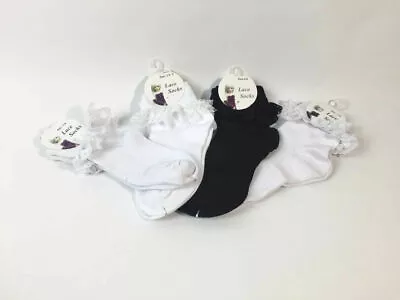 Frilly Lace Socks For Girls And Ladies School Socks Dance Socks SINGLE PAIR • $5