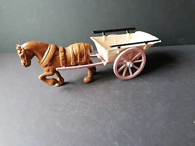 £2.50 • Buy Vintage Metal Shire Horse Pulling Cart Figure