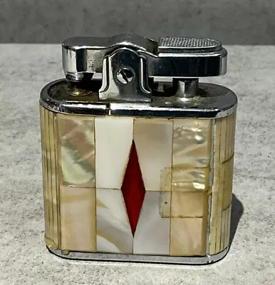 Vintage P.A.C. Crown Logo Mark Lighter Inlaid Mother Of Pearl • $45