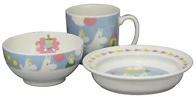 Moomin Baby Kids 3 Piece Set Rice Bowl Mug Plate MM1200-112 Yamaka From Japan • $47.69