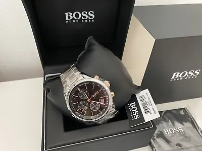 Genuine Hugo Boss Mens Watch Hb1513473 Grand Prix Rose Gold And Silver Tone • £79.99