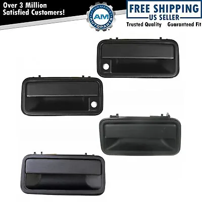 Exterior Outside Door Handle Texture Black Front Rear Kit Set Of 4 For Chevy GMC • $54.05